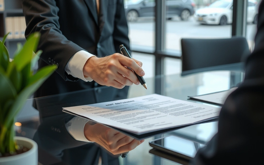 Mână care semnează un contract